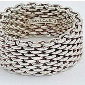Authentic Tiffany & Co. Somerset mesh ring  (Sterling silver 925)
